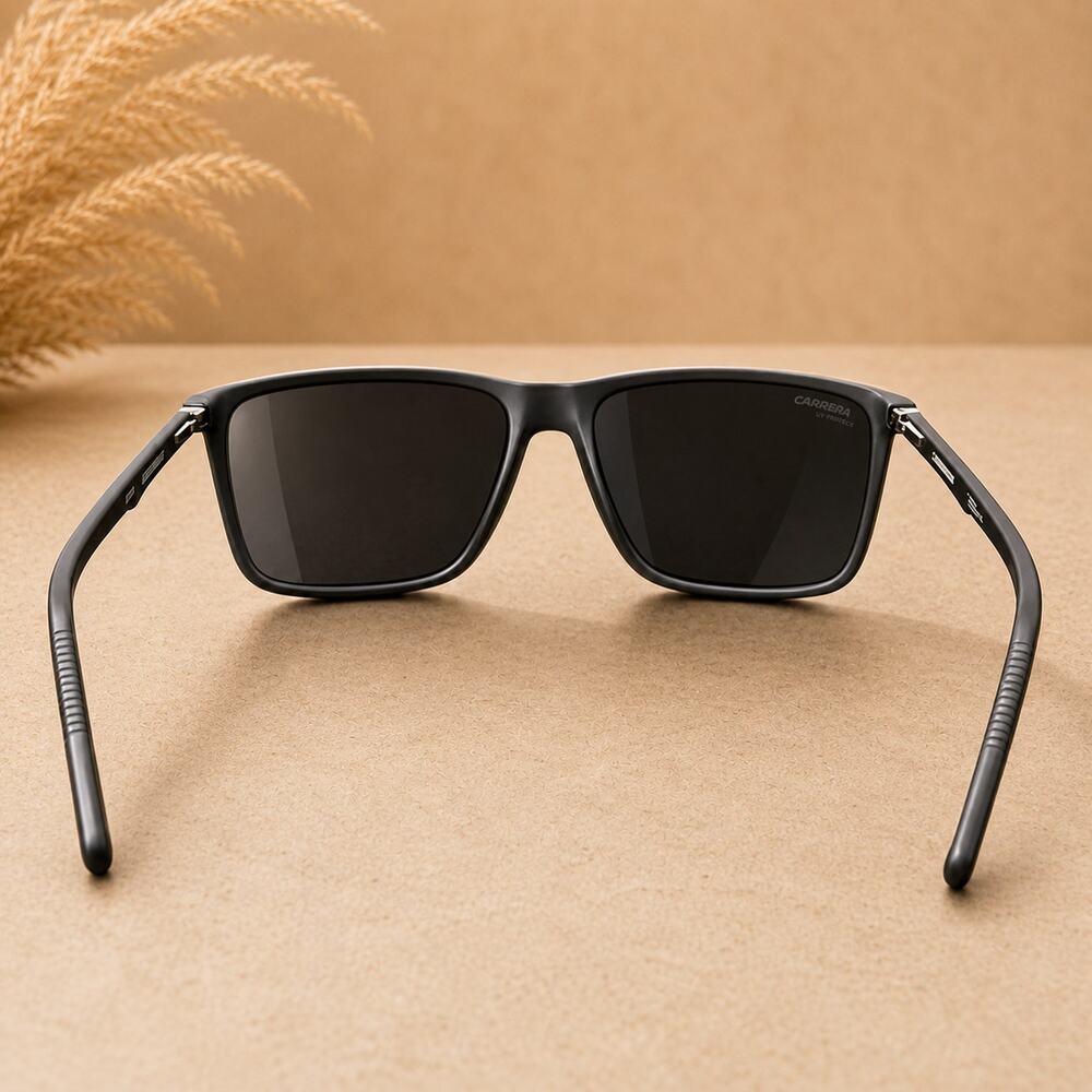 Carrera 298/S Black Rectangular Sunglasses Green Lenses Matte Black Frame - Picture 2 of 3